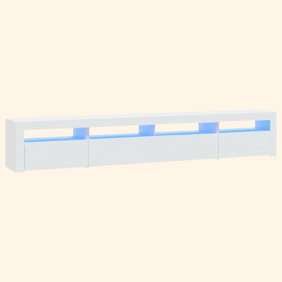 Meuble tv blanc led 240 cm