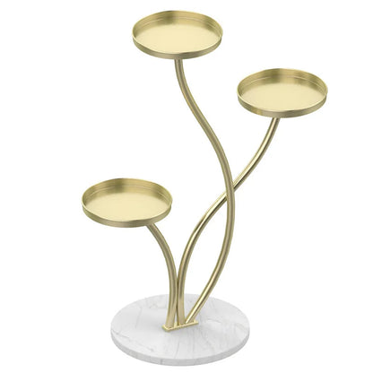 Etagere pour plantes  intérieur design sur pied central avec triple plateaux