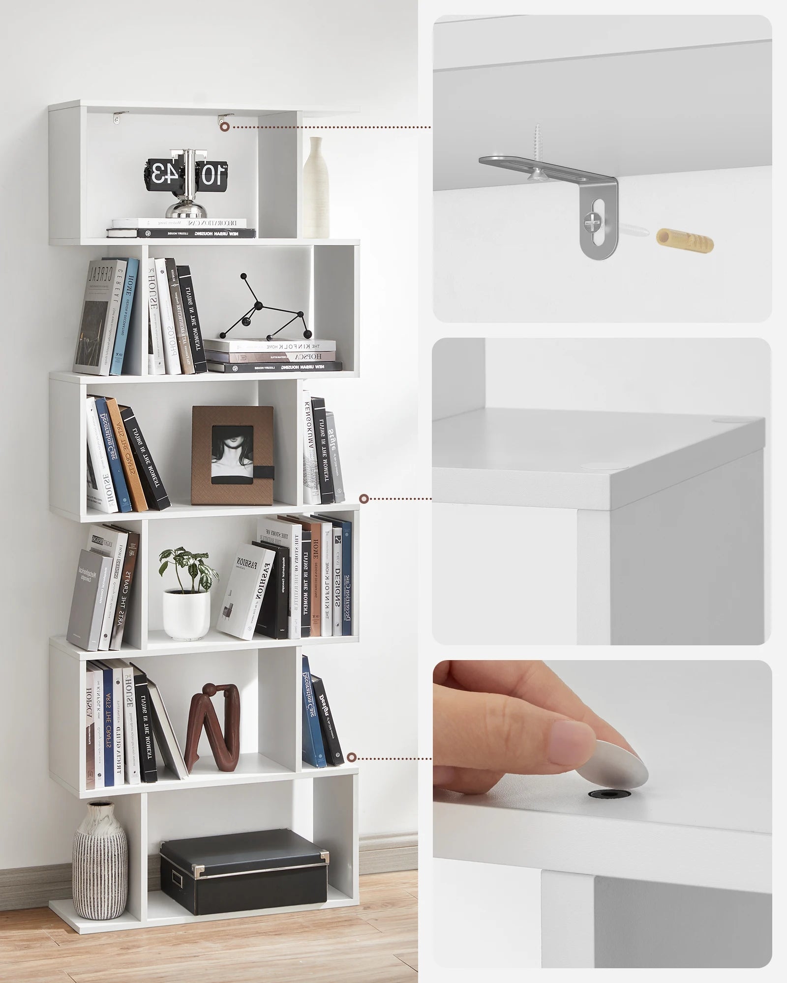 meuble de rangement vertical blanc décoratif 