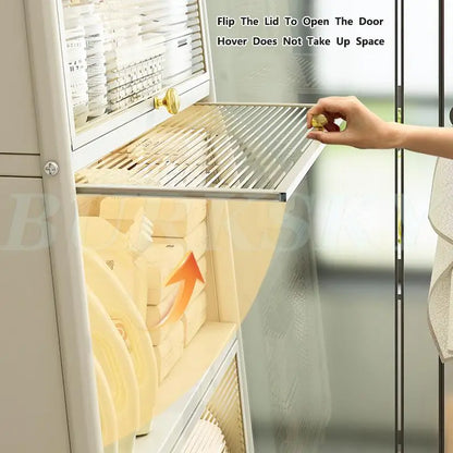 Meuble salle de bain de rangement blanc avec façade plexiglas