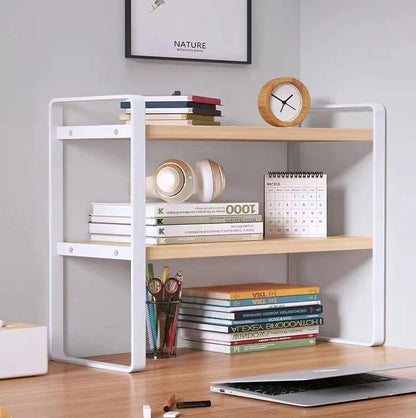 Etagère bureau à poser moderne bois et métal