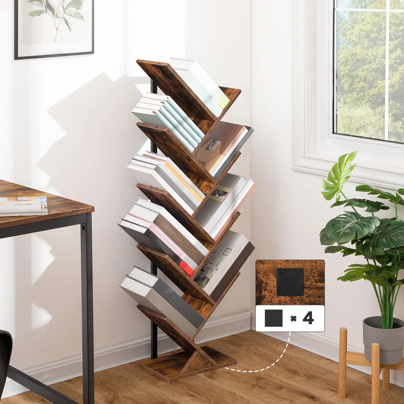 etagere pour livres verticale bois