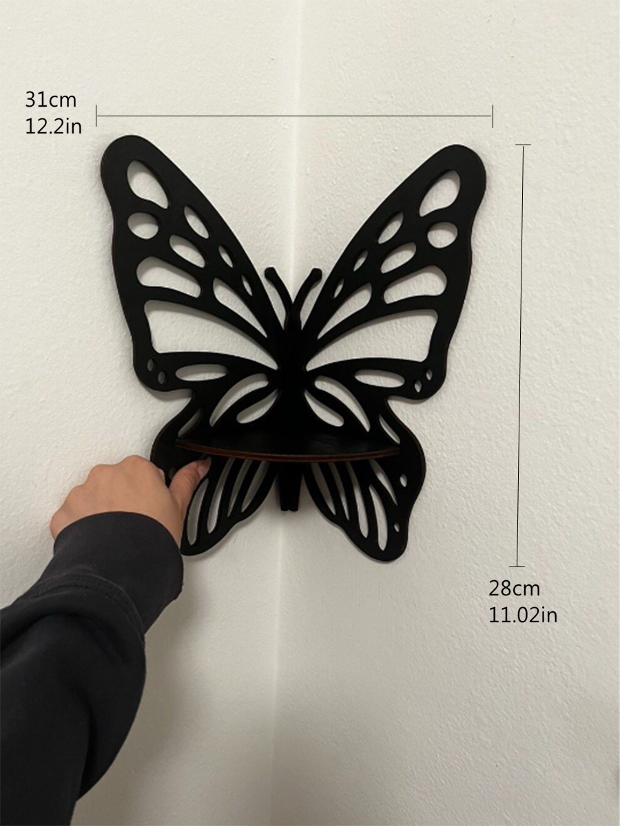 Etagère murale d'angle déco Papillon
