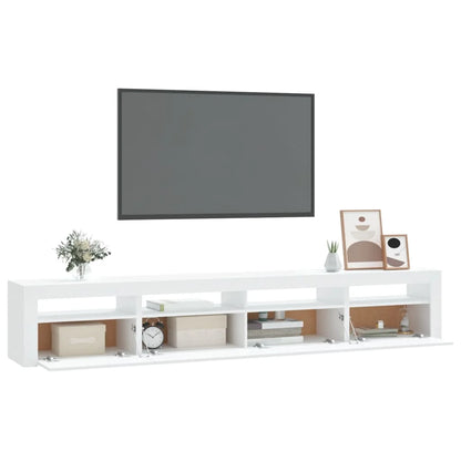 Meuble tv blanc led 240 cm