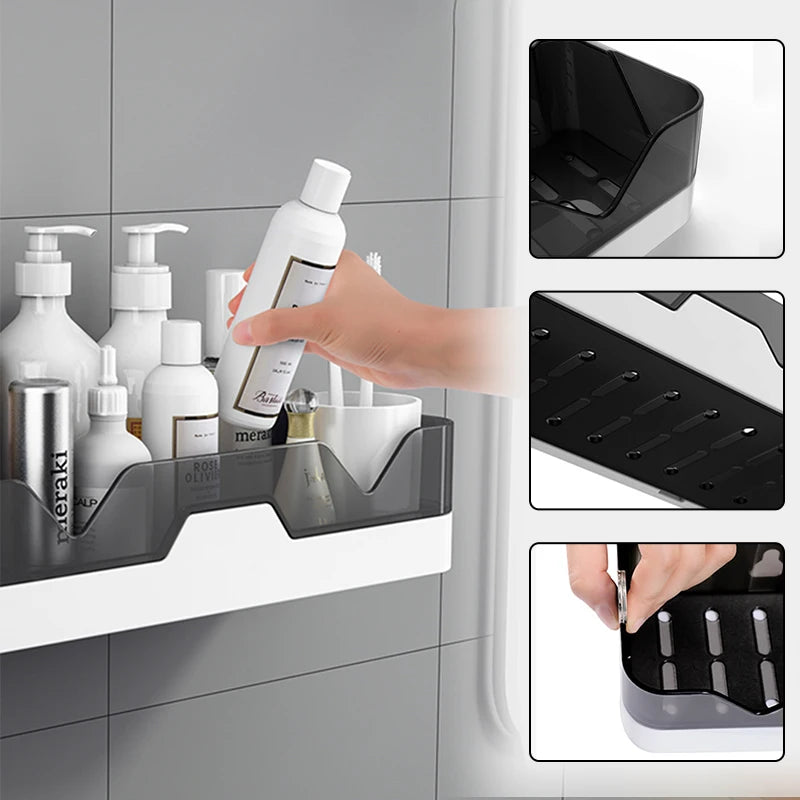 Etagère murale plastique  rangement douche