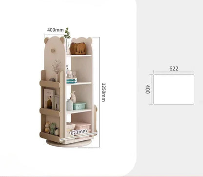 Bibliothèque rotative enfant ourson bois blanc