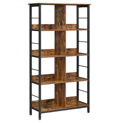 Meuble bibliothèque industrielle sur pieds à 8 compartiments 80 x 33 x 150 cm