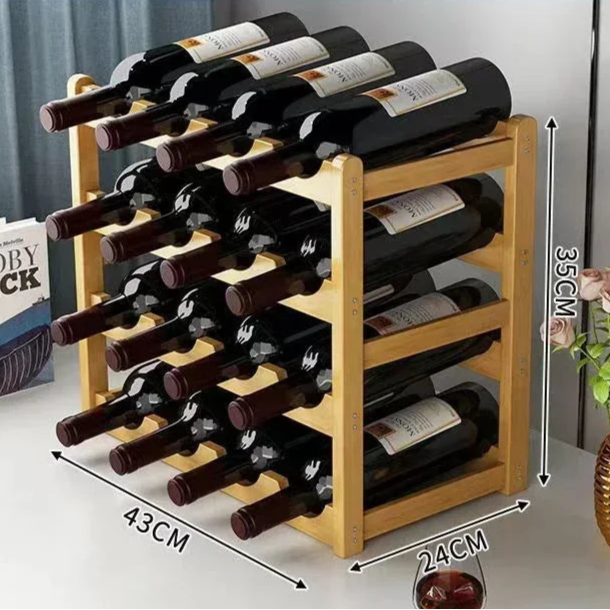 rack a bouteille de vin en bois à poser