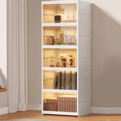 Etagère modulable colonne pliable avec porte transparente