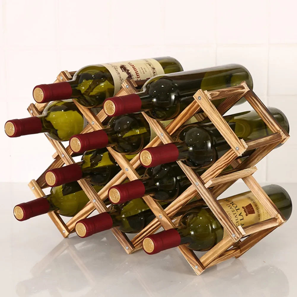 Etagère à vin en bois pliable