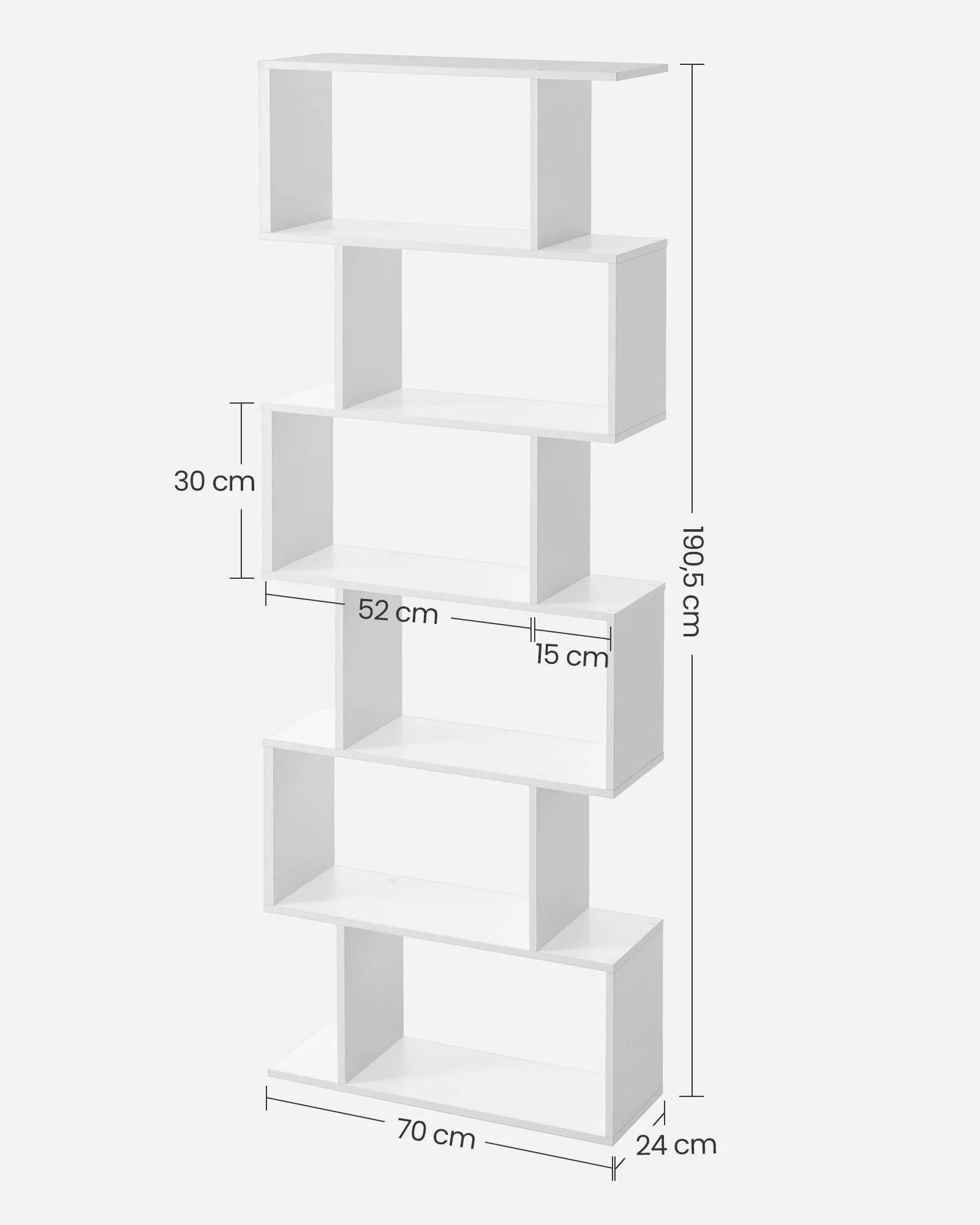 meuble bibliothèque haute blanche 70x24X190cm