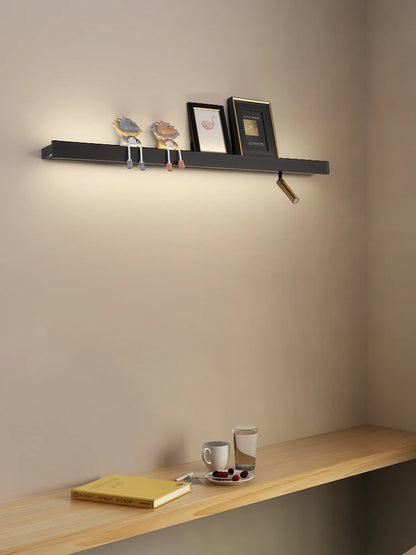 Etagère murale led design avec mini spot mobile suspendu