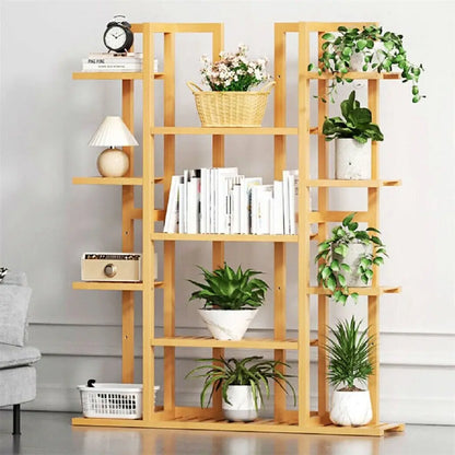 étagère à plantes bambou, support à fleurs 9 niveaux, porte-plantes en bois, étagère de rangement en bois