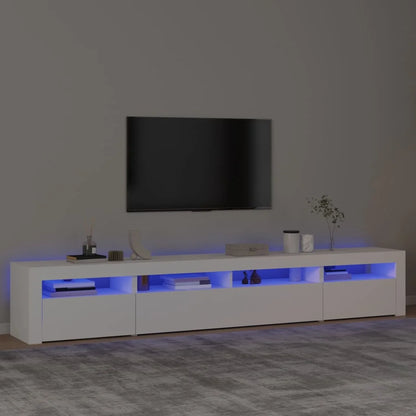 Meuble tv blanc led 240 cm