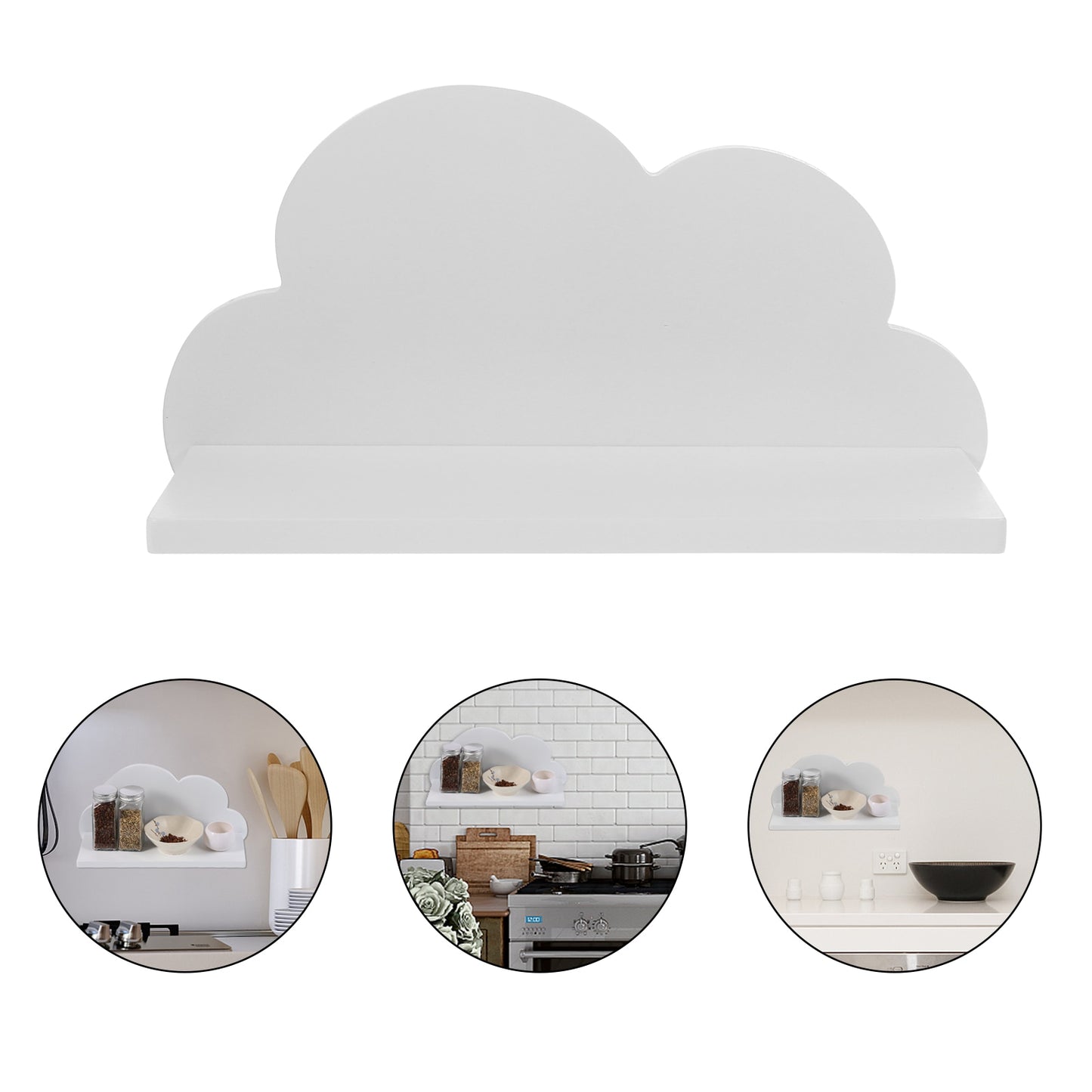 etagere nuage bois blanc