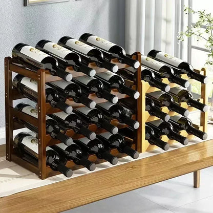 rack a bouteille de vin en bois à poser