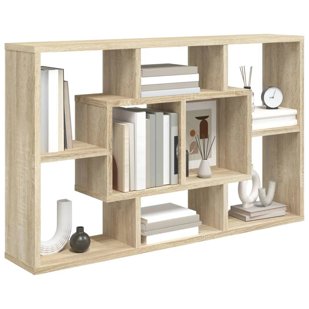 Etagere murale  pour livres bois clair compartimentée