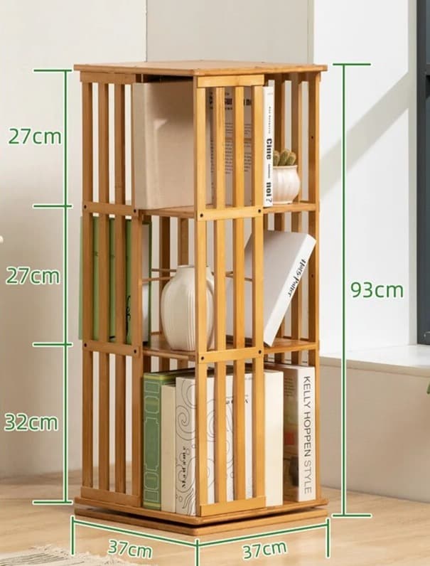 Bibliothèque rotative colonne bois