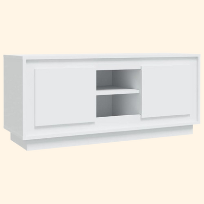 Meuble tv moderne bois blanc 100 cm largeur