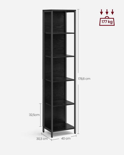 Etagère lumineuse salon en métal 6 niveaux - 30 x 40 x 179 cm