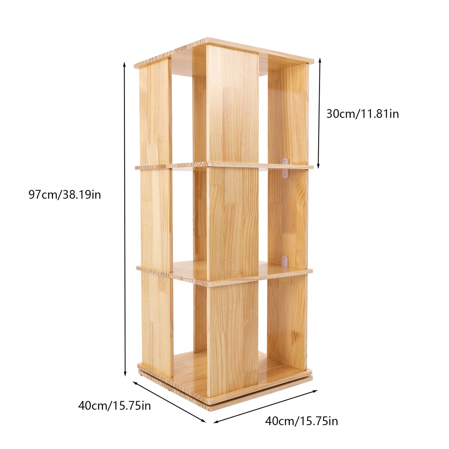 Etagère à livres verticale rotative en bois DIY