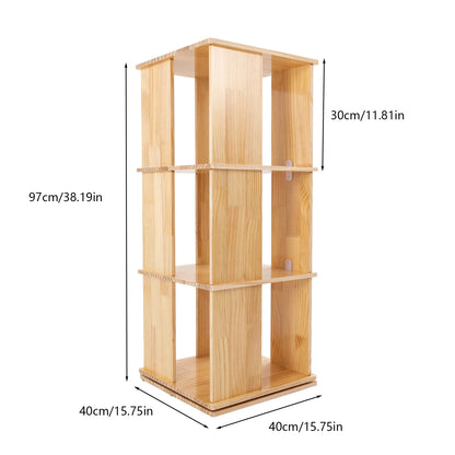 Etagère à livres verticale rotative en bois DIY