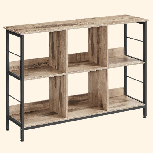 Buffet bas sans portes style atelier en bois et métal noir