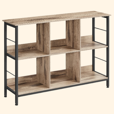 Buffet bas sans portes style atelier en bois et métal noir
