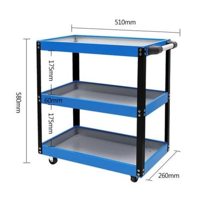 Etagère garage à roulettes en métal 3 niveaux