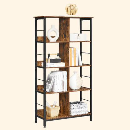 Meuble de rangement en bois et acier noir 80 x 33 x 149 cm