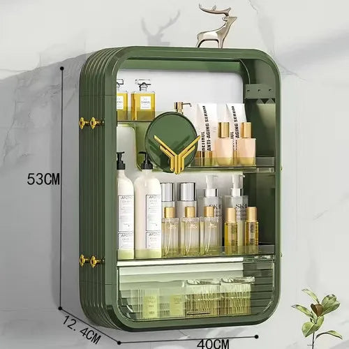 armoire murale salle de bain en plexiglas vert