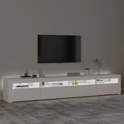 Meuble tv blanc led 240 cm