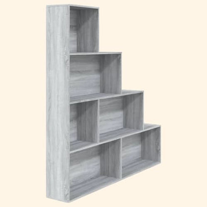 Etagère escalier en bois gris 6 cases