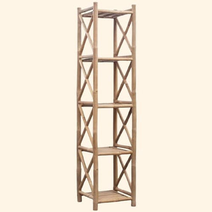 Etagère colonne 5 niveaux en bambou