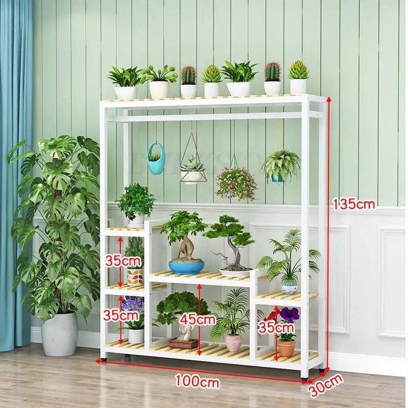 Meuble étagère métallique haut pour plantes