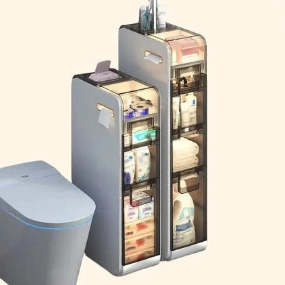 Meuble salle de bain blanc avec tiroirs de rangement intégrés