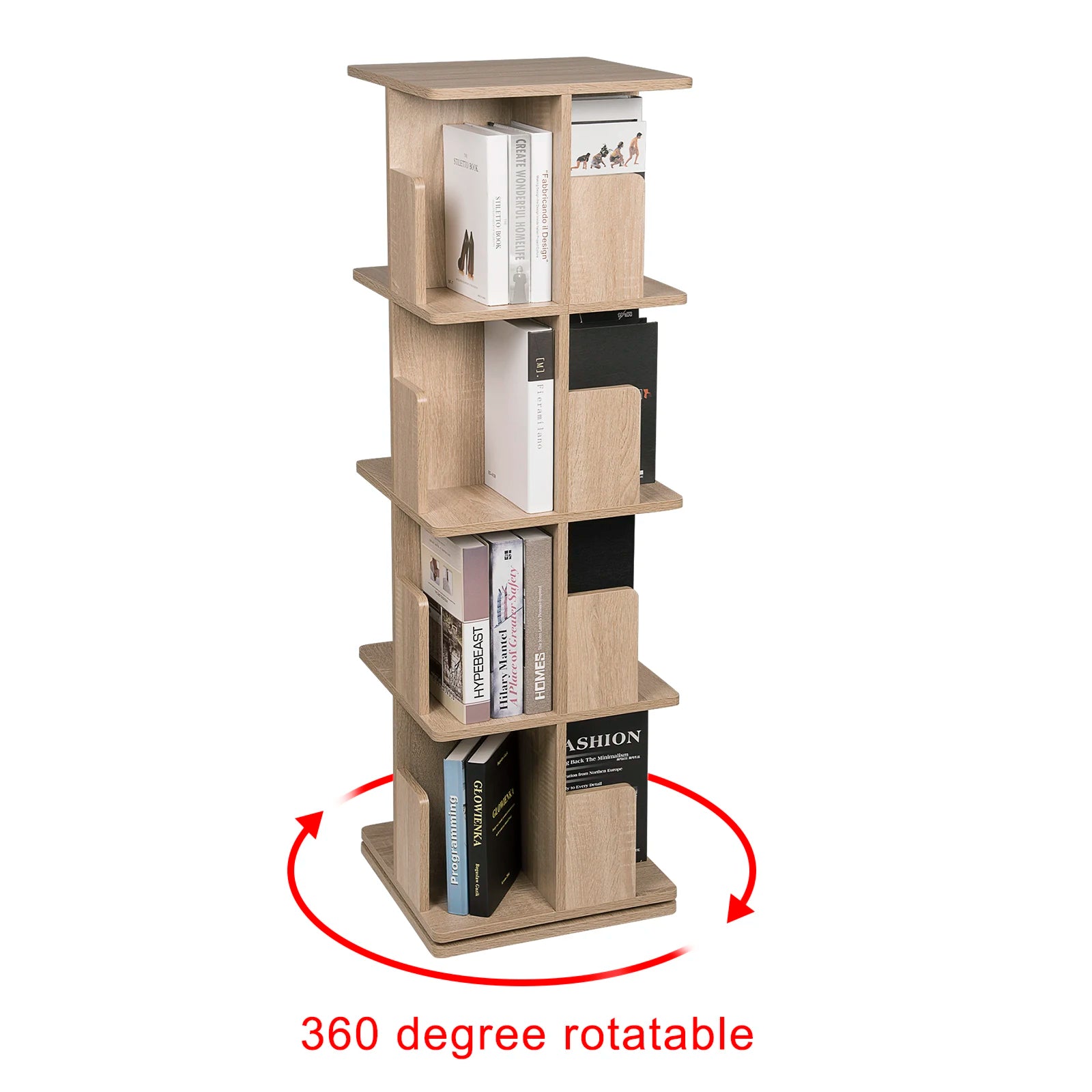 Bibliothèque rotative 360 en bois 