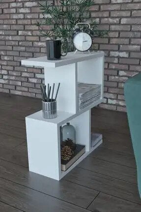 Etagère basse design bois blanc en S