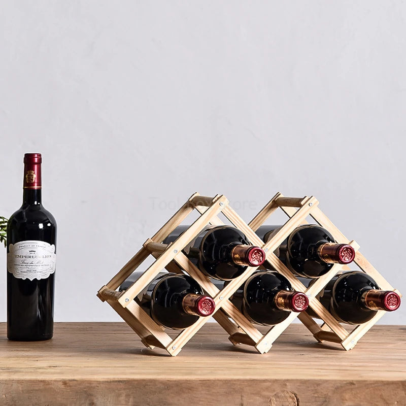 etagere a vin pliable en bois clair
