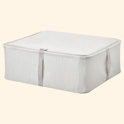 Sac de rangement tissu gris avec fermeture éclair